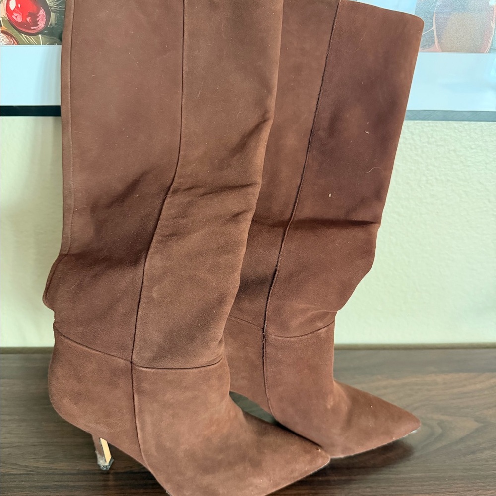 Women's Brown Suede Knee-High Boots